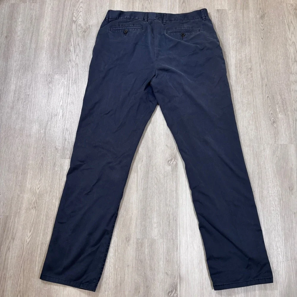 Bonobos Mens Washed Chino Pants Navy Blue Straight Leg 100% Cotton 35x36 (35x33)